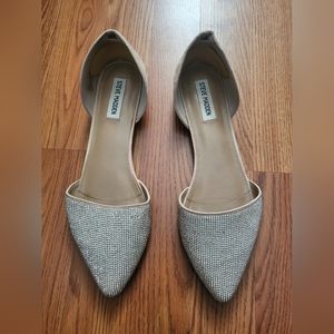 Crystal Nude Pointy Flats